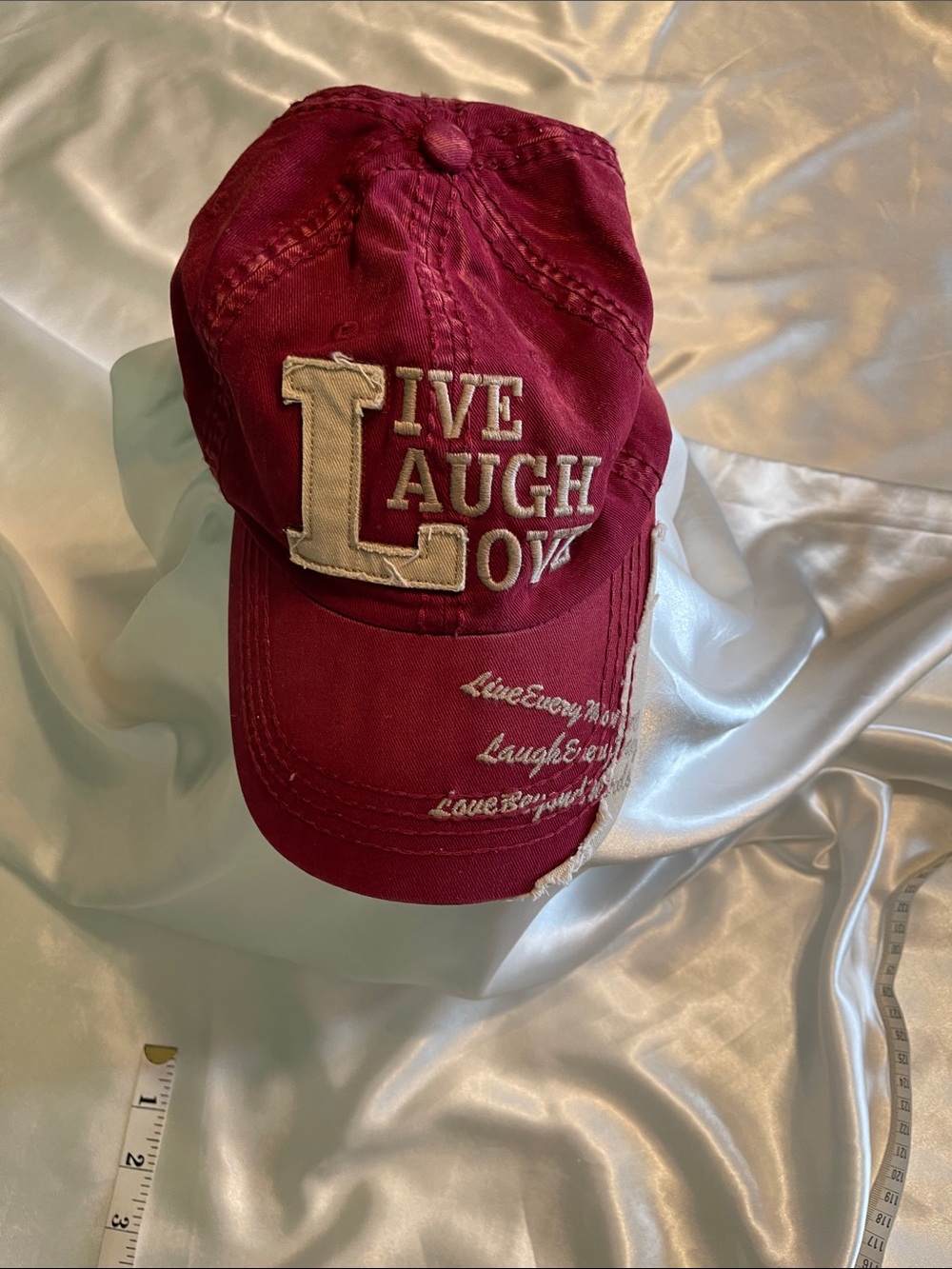 KBETHOS Red Baseball Cap "Live Laugh Love" Embroidered